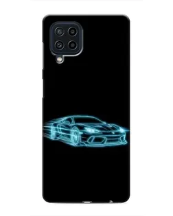 Чехол для Samsung Galaxy M32 с картинкой «Неоновый контур Lamborghini»