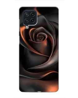 Чехол для Samsung Galaxy M32 с картинкой «Шелковая черная роза»