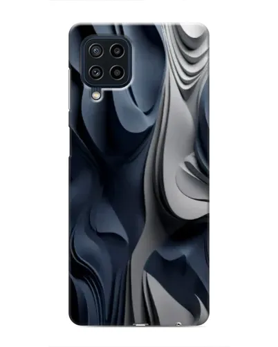 Чехол для Samsung Galaxy M32 с картинкой «Объемные синие складки»