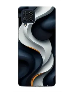 Чехол для Samsung Galaxy M32 с картинкой «Объемные черно-белые ленты»