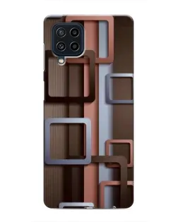 Чехол для Samsung Galaxy M32 с картинкой «Коричневые объемные квадраты»