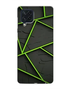 Чехол для Samsung Galaxy M32 с картинкой «Зеленые геометрические линии»