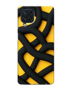 Чехол для Samsung Galaxy M32 с картинкой «Черное желтое переплетение»