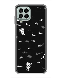 Чохол для Samsung Galaxy M33 (5G) (M336B) з картинкою «Nike Black Pattern»