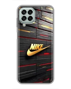 Чохол для Samsung Galaxy M33 (5G) (M336B) з картинкою «Золотий Nike на металі»