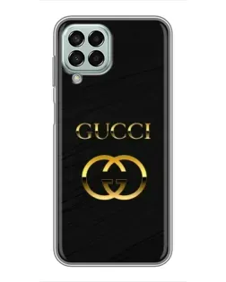 Чохол для Samsung Galaxy M33 (5G) (M336B) з картинкою «Золотий логотип Gucci»
