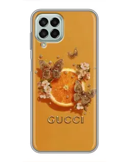 Чехол для Samsung Galaxy M33 (5G) (M336B) с картинкой «Gucci — золотые бабочки»