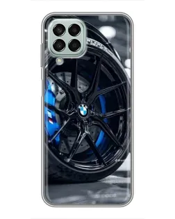Чехол для Samsung Galaxy M33 (5G) (M336B) с картинкой «Колесо BMW вблизи»