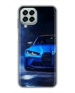 Чехол для Samsung Galaxy M33 (5G) (M336B) с картинкой «Голубая BMW M4»