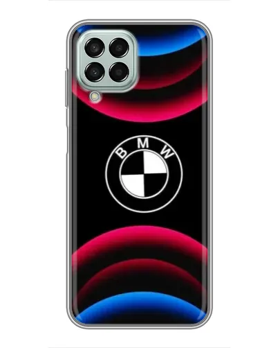 Чехол для Samsung Galaxy M33 (5G) (M336B) с картинкой «Логотип BMW и неоновые дуги»