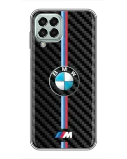 Чехол для Samsung Galaxy M33 (5G) (M336B) с картинкой «Эмблема BMW и карбон»
