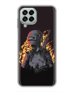 Чехол для Samsung Galaxy M33 (5G) (M336B) с картинкой «PUBG — огненный силуэт»