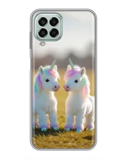 Чехол для Samsung Galaxy M33 (5G) (M336B) с картинкой «Пара единорогов»
