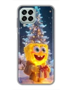 Чехол для Samsung Galaxy M33 (5G) (M336B) с картинкой «Рождественский Спанч Боб»