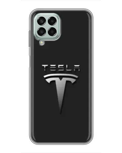 Чехол для Samsung Galaxy M33 (5G) (M336B) с картинкой «Стальной логотип Tesla»
