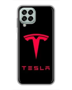 Чехол для Samsung Galaxy M33 (5G) (M336B) с картинкой «Tesla Red Logo»