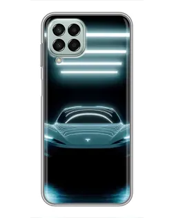 Чехол для Samsung Galaxy M33 (5G) (M336B) с картинкой «Tesla в неоне»
