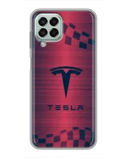 Чехол для Samsung Galaxy M33 (5G) (M336B) с картинкой «Тесла красный карбон»