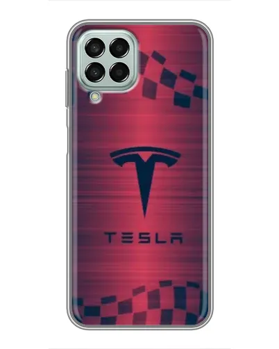 Чехол для Samsung Galaxy M33 (5G) (M336B) с картинкой «Тесла красный карбон»