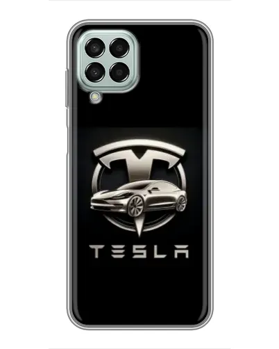 Чехол для Samsung Galaxy M33 (5G) (M336B) с картинкой «Tesla — серебристое авто»