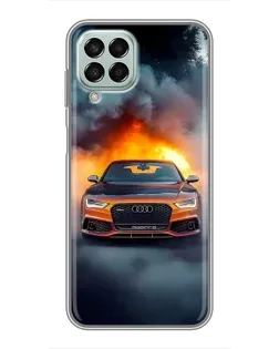Чохол для Samsung Galaxy M33 (5G) (M336B) з картинкою «Audi у вогняному диму»