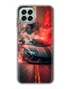 Чехол для Samsung Galaxy M33 (5G) (M336B) с картинкой «Lamborghini красный дым»