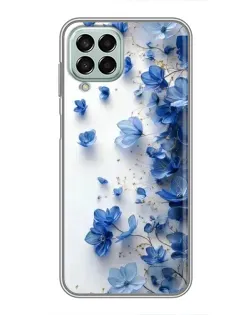 Чехол для Samsung Galaxy M33 (5G) (M336B) с картинкой «Голубой цветочный каскад»