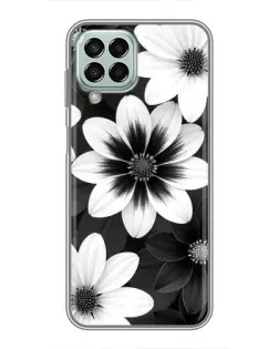 Чехол для Samsung Galaxy M33 (5G) (M336B) с картинкой «Монохромные астры»