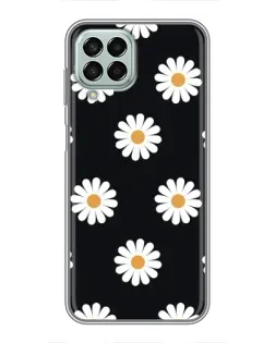 Чехол для Samsung Galaxy M33 (5G) (M336B) с картинкой «Ромашки на черном»