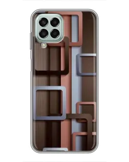 Чехол для Samsung Galaxy M33 (5G) (M336B) с картинкой «Коричневые объемные квадраты» Чехол для Samsung Galaxy M33 (5G) (M336B) с картинкой «Коричневые объемные квадраты»