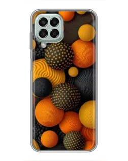 Чехол для Samsung Galaxy M33 (5G) (M336B) с картинкой «Объемные оранжевые сферы»