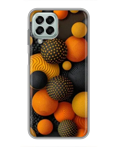 Чехол для Samsung Galaxy M33 (5G) (M336B) с картинкой «Объемные оранжевые сферы»