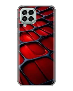 Чехол для Samsung Galaxy M33 (5G) (M336B) с картинкой «Красная глянцевая сетка»