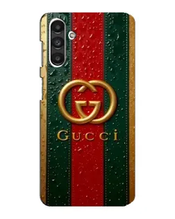 Чехол для Samsung Galaxy M34 (5G) с картинкой «Gucci — фирменная полоса и золото»