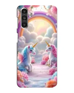 Чохол для Samsung Galaxy M34 (5G) з картинкою «Веселка і єдинороги»