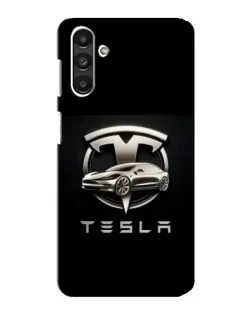 Чохол для Samsung Galaxy M34 (5G) з картинкою «Tesla — срібне авто»