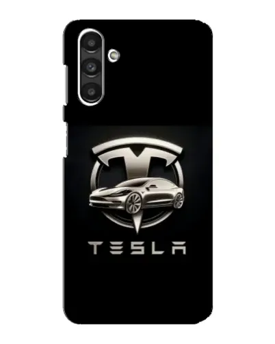Чохол для Samsung Galaxy M34 (5G) з картинкою «Tesla — срібне авто»