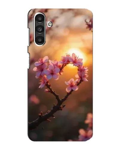 Чехол для Samsung Galaxy M34 (5G) с картинкой «Розовый цвет сердце на фоне заката»