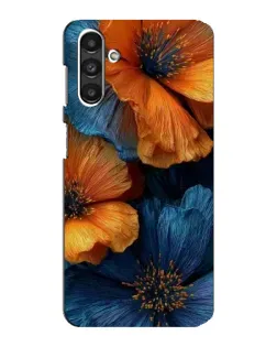 Чехол для Samsung Galaxy M34 (5G) с картинкой «Яркая сине-оранжевая флора»