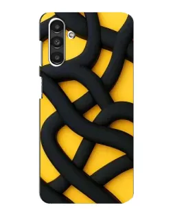 Чехол для Samsung Galaxy M34 (5G) с картинкой «Черное желтое переплетение»