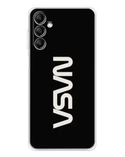 Чехол для Samsung Galaxy M35 5G с картинкой «NASA — вертикальный логотип»