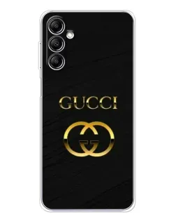 Чехол для Samsung Galaxy M35 5G с картинкой «Золотой логотип Gucci»