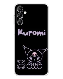 Чехол для Samsung Galaxy M35 5G с картинкой «Kuromi — черный минимализм»