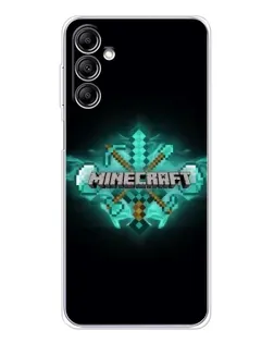 Чехол для Samsung Galaxy M35 5G с картинкой «Minecraft Diamond лого»