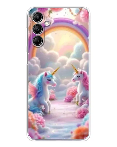 Чехол для Samsung Galaxy M35 5G с картинкой «Радуга и единороги»