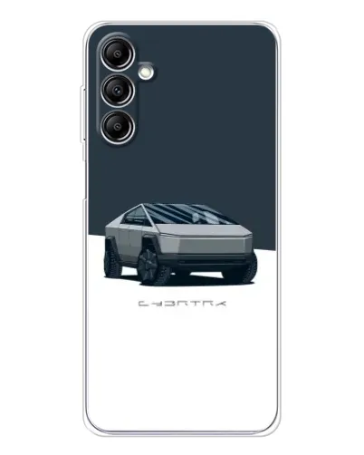 Чехол для Samsung Galaxy M35 5G с картинкой «Серебристый Cybertruck Tesla»