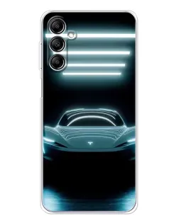 Чехол для Samsung Galaxy M35 5G с картинкой «Tesla в неоне»
