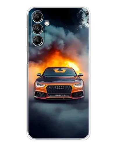 Чехол для Samsung Galaxy M35 5G с картинкой «Audi в огненном дыму» Чехол для Samsung Galaxy M35 5G с картинкой «Audi в огненном дыму»