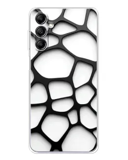 Чехол для Samsung Galaxy M35 5G с картинкой «Белая объемная сетка»