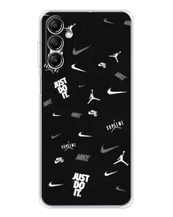 Чехол для Samsung Galaxy M36 5G с картинкой «Nike Black Pattern»